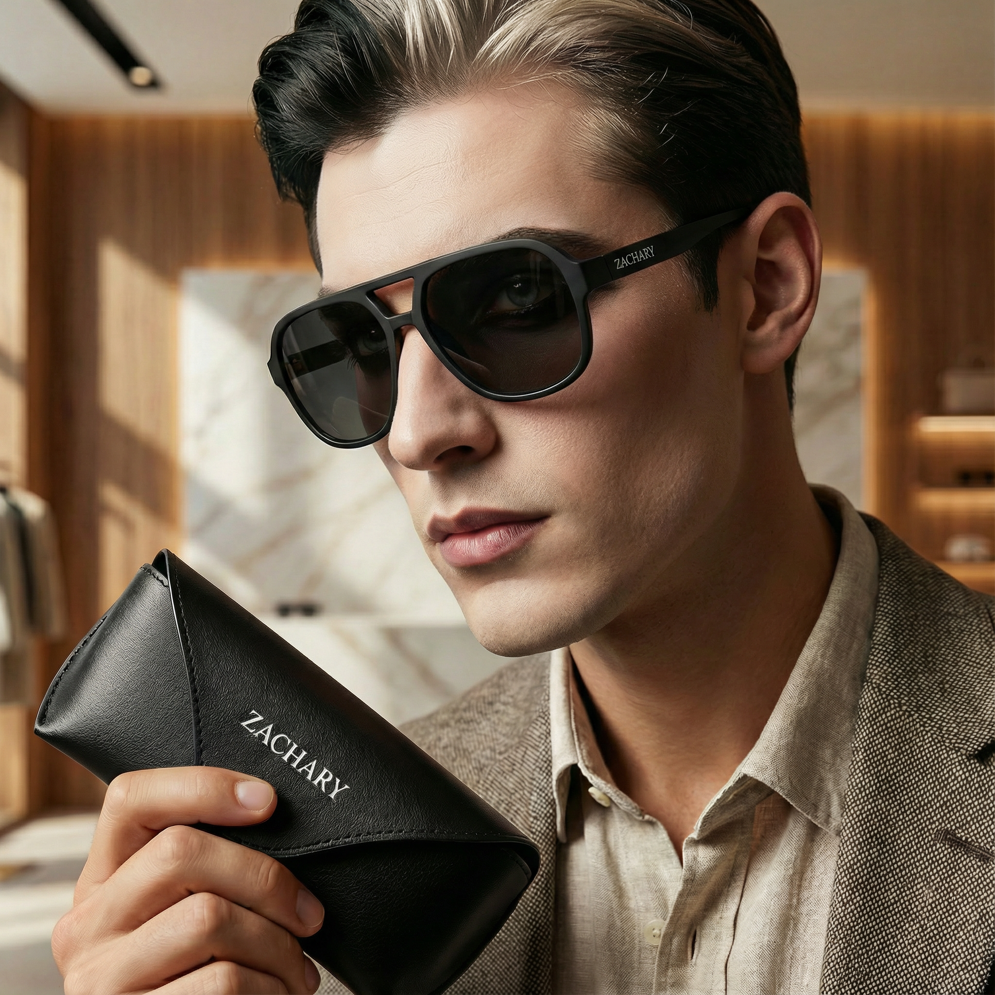 Lentes de Sol Zachary - Black Matte Premium (Polarizados)